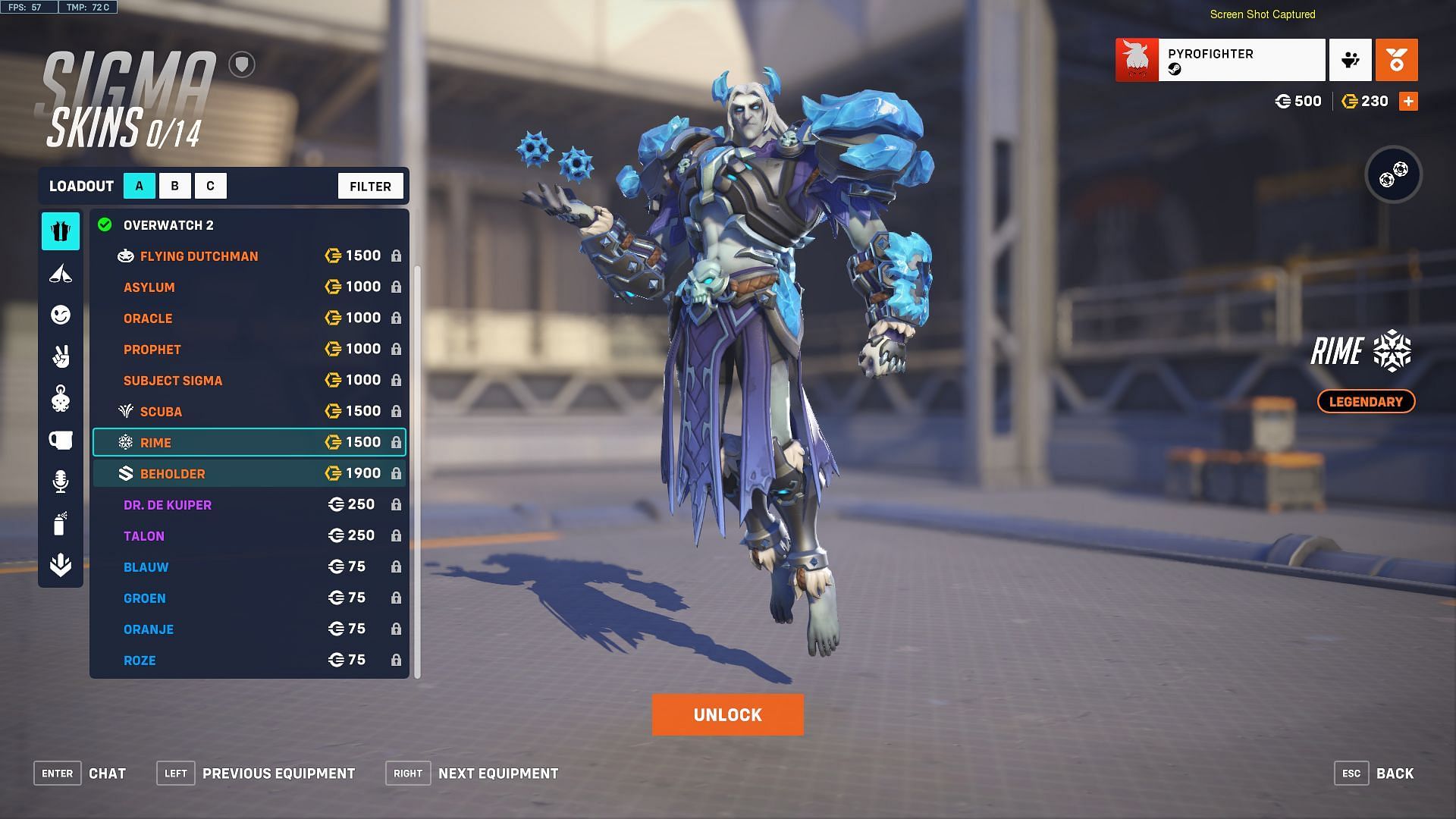 Rime skin for Sigma (Image via Blizzard Entertainment)