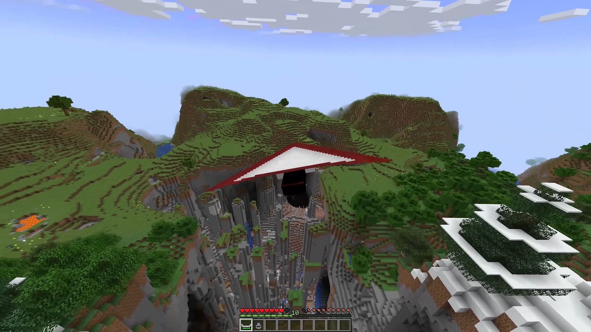 Hang Glider, as the name implies, adds upgradeable hang gliders to Minecraft (Image via AsianHalfSquat/YouTube)