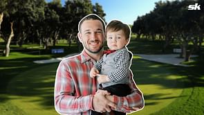 PHOTO: Astros' Alex Bregman enjoys bonding session with son Knox over lighthearted golf