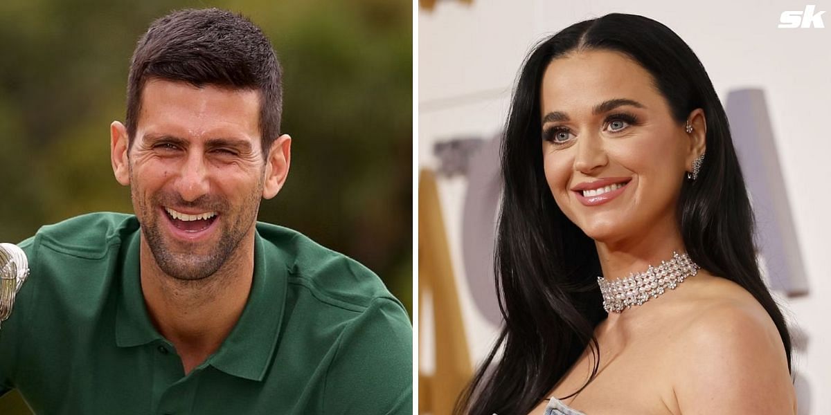 Novak Djokovic(L) and Katy Perey(R)