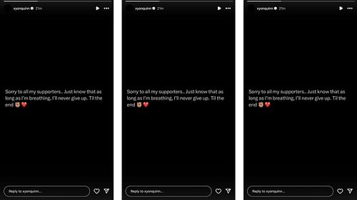 Quinn posts message on Instagram.