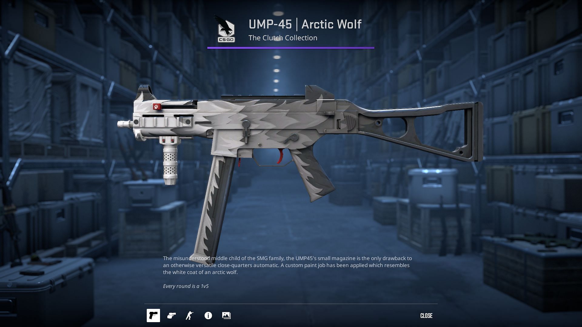 UMP-45 Arctic Wolf (Image via Valve)