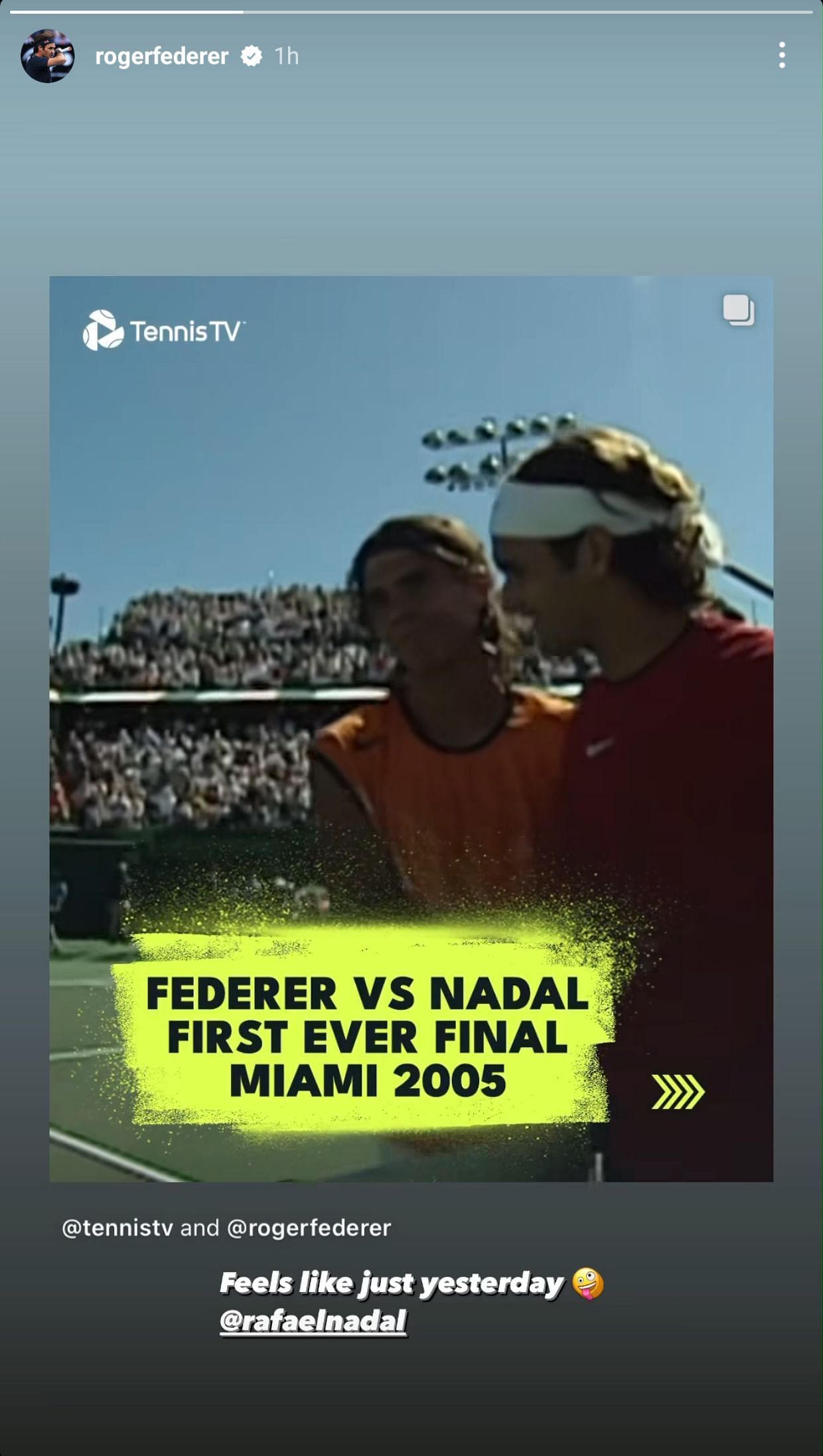 Roger Federer&#039;s Instagram story