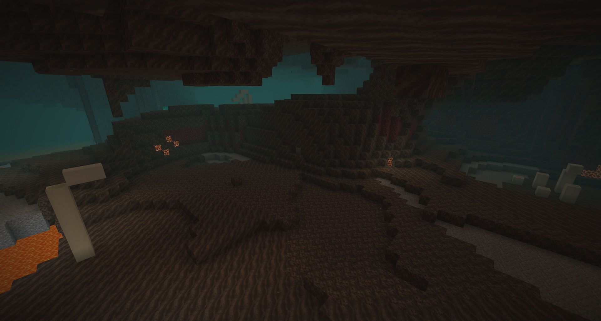 Currently, no mob in the Nether is large enough to explain these fossils (Image via Mojang)