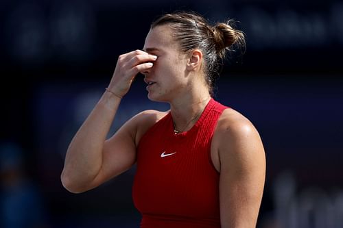 Aryna Sabalenka at the 2024 Dubai Tennis Championships