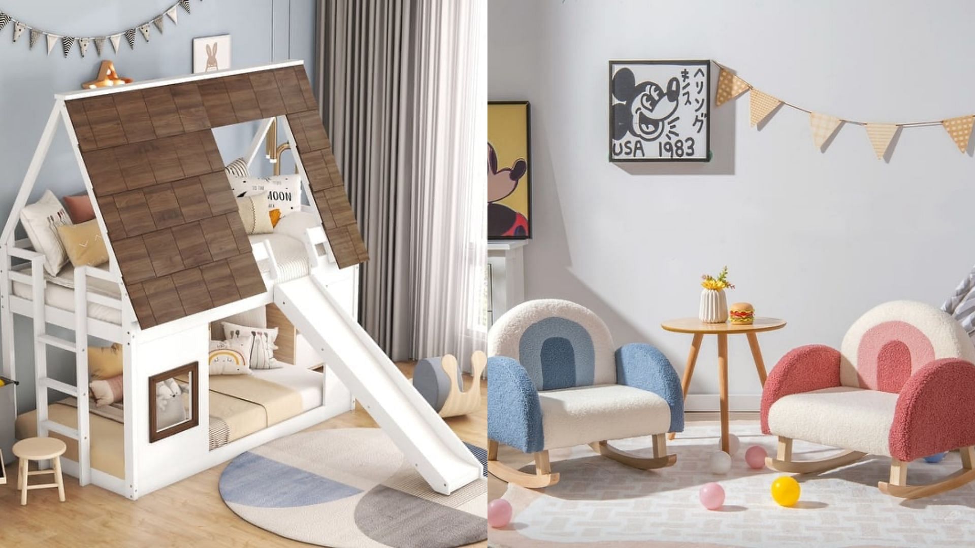 Kids&rsquo; room furniture and decor (Image via Bed Bath and Beyond)