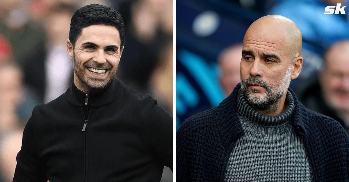 Arsenal boss Mikel Arteta (left) and Manchester City manager Pep Guardiola