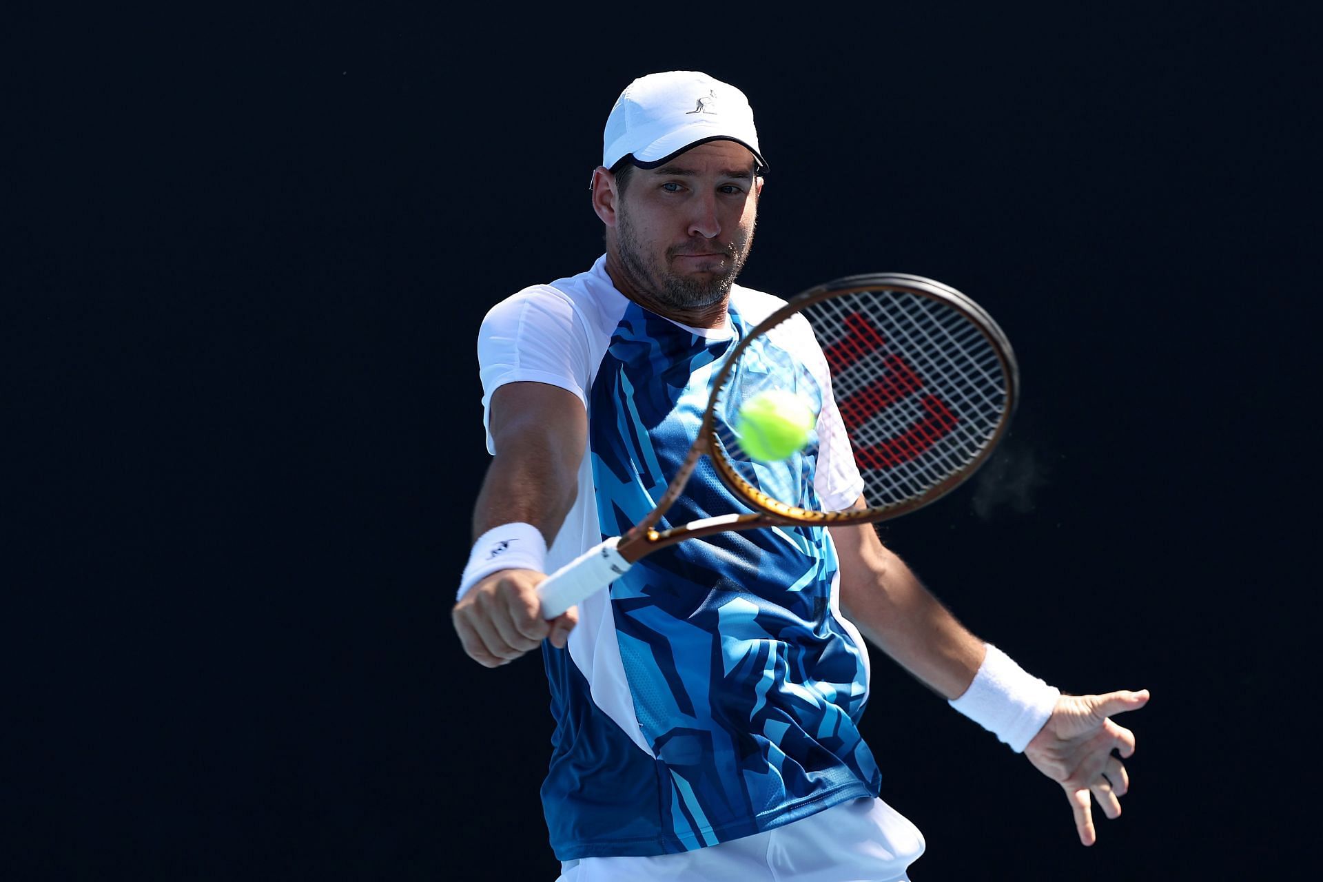 Dusan Lajovic at the 2024 Australian Open in Melbourne, Australia - Getty Images