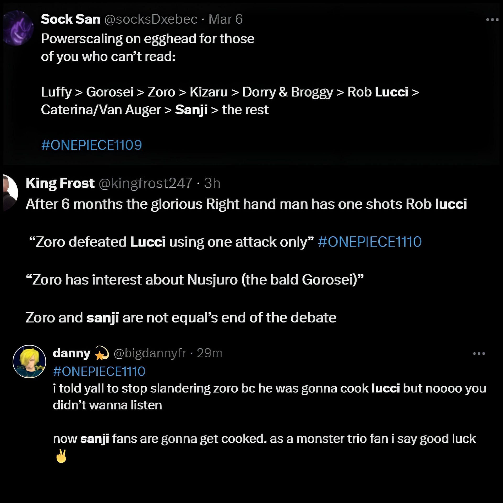 One Piece fans trolling Sanji after Zoro&#039;s win (Image via X/Twitter)