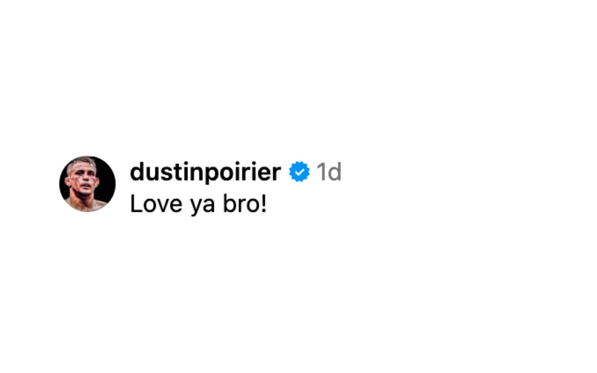 Dustin Poirier&#039;s comment on Von&#039;s post