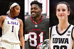 Former SB champ Antonio Brown drops his reaction to upcoming Angel Reese vs. Caitlin Clark showdown as both advance to Elite Eight