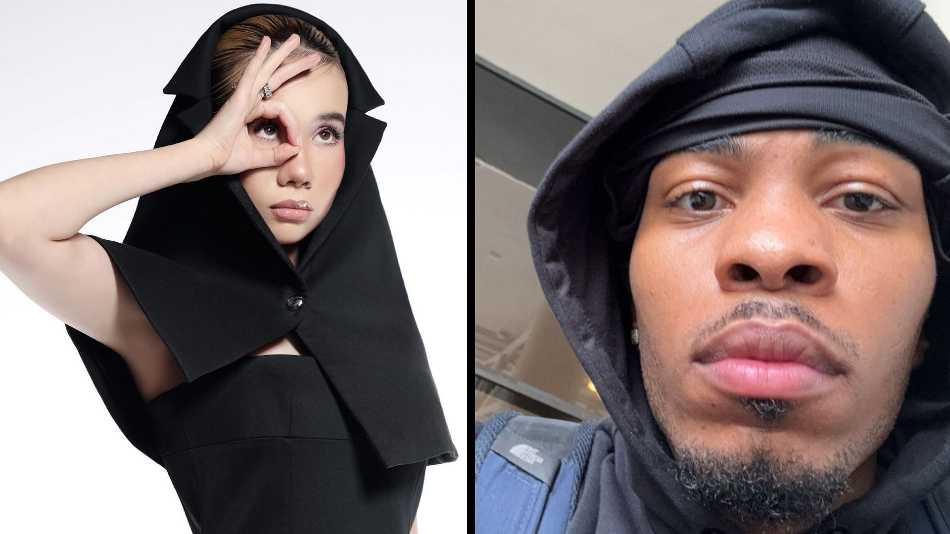 Justxsnagz in hot waters after abusive rant against Lil Tay (Image via Lil Tay/Instagram, Justxsnagz/X)