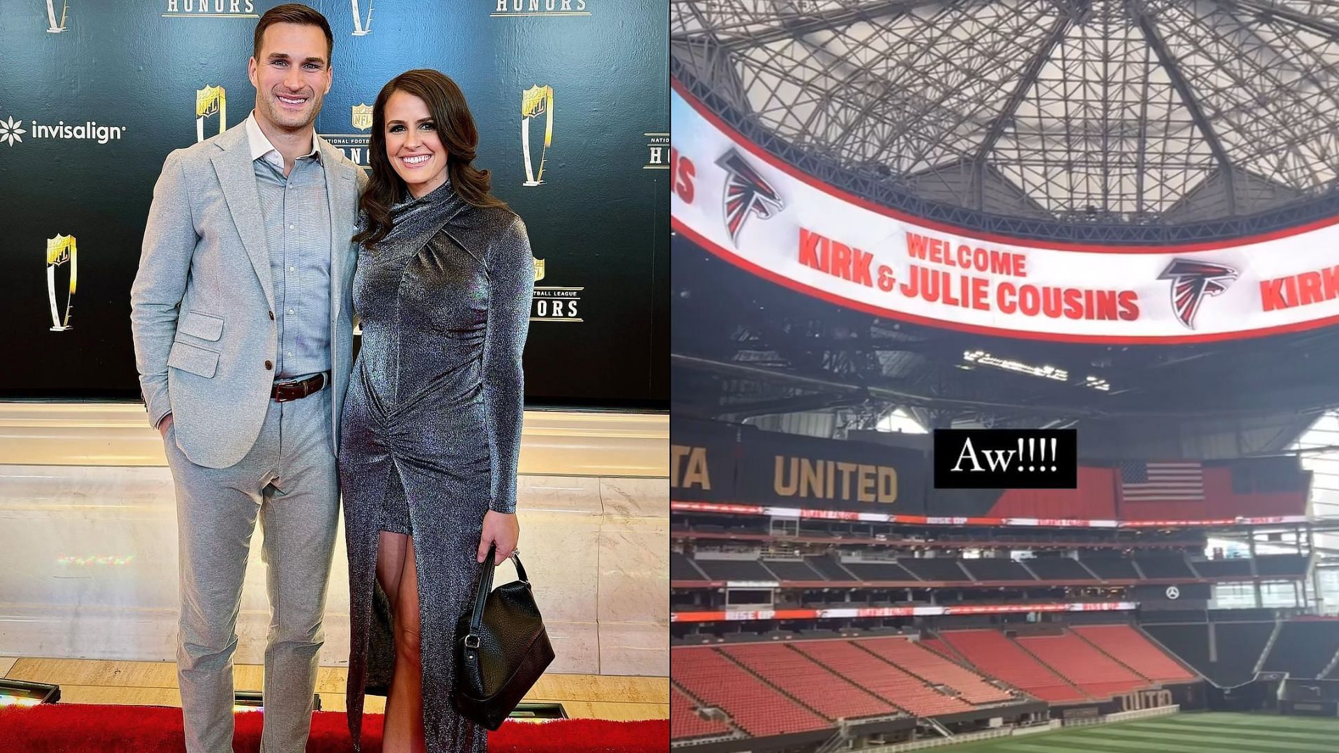 The Atlanta Falcons welcome Kirk Cousins and his wife Julie to Mercedes-Benz Stadium