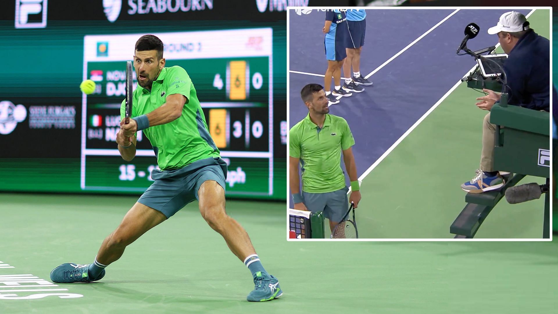 Fans slammed Novak Djokovic for arguing with chair umpire during shock third-round loss at Indian Wells