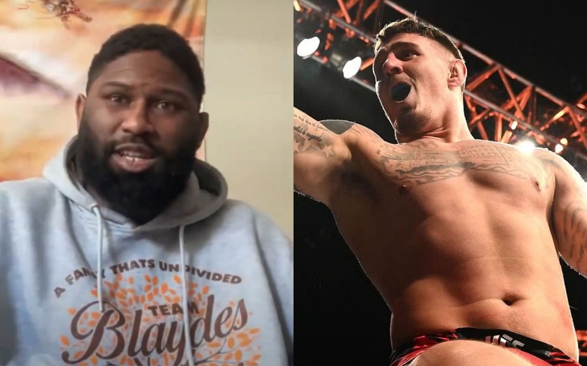 Curtis Blaydes expresses interest for clash with Tom Aspinall [Image courtesy: Sportskeeda MMA Originals - YouTube, and Getty Images]