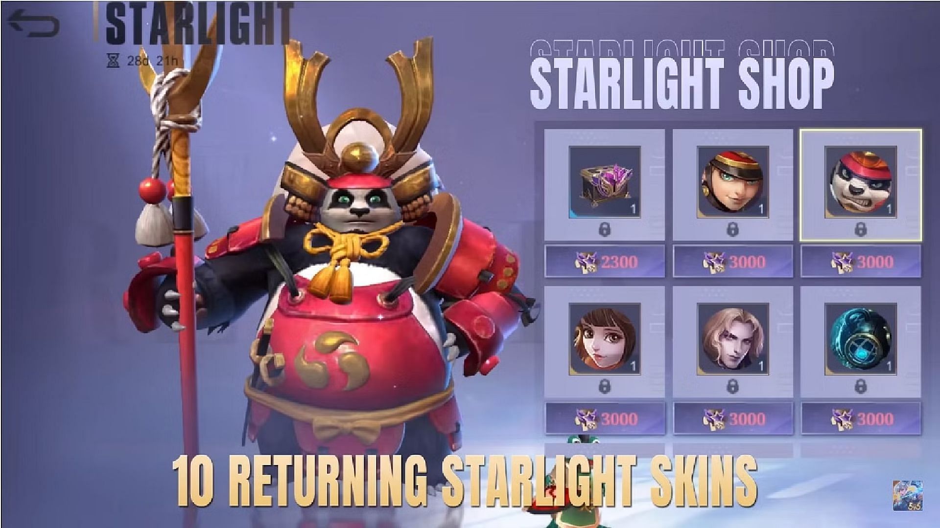 Here are the returning Starlight Skins in Mobile Legends Bang Bang (Image via Moonton Games)