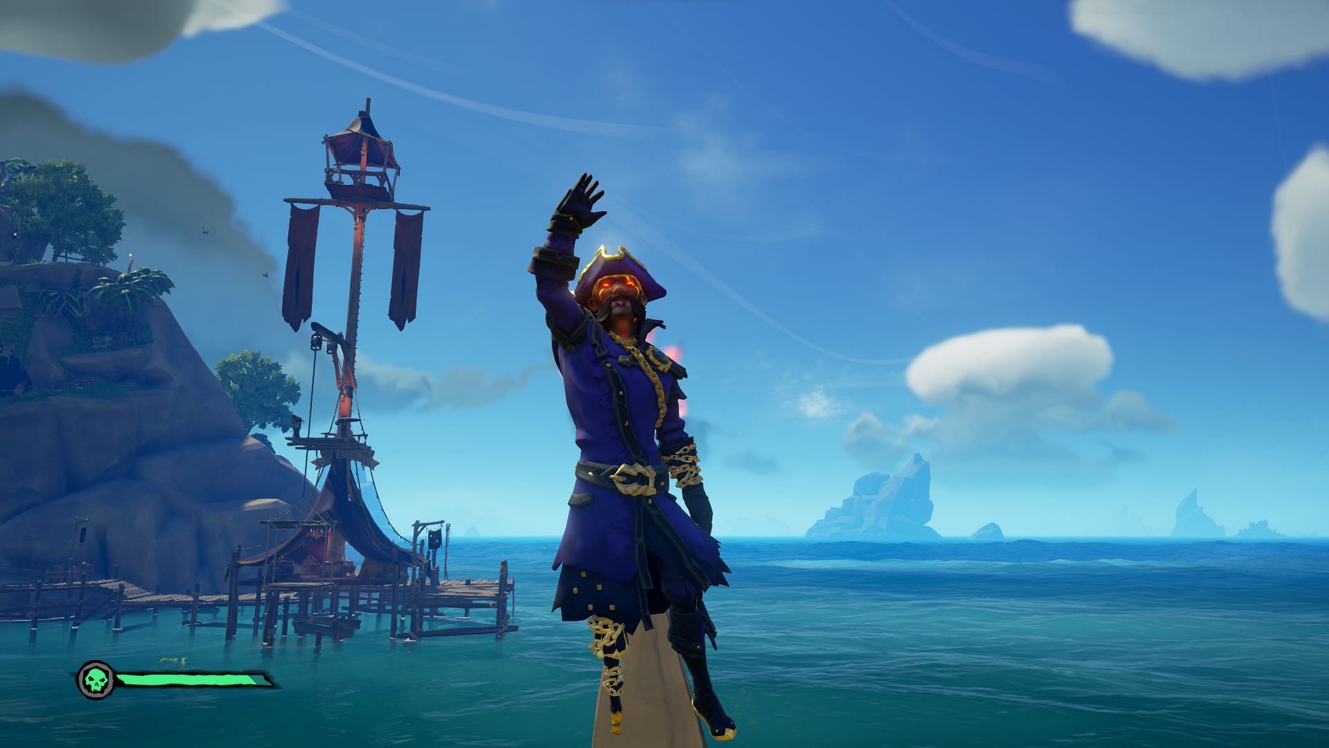 The Pirate Legend costume in Sea of Thieves (Image via Rare)
