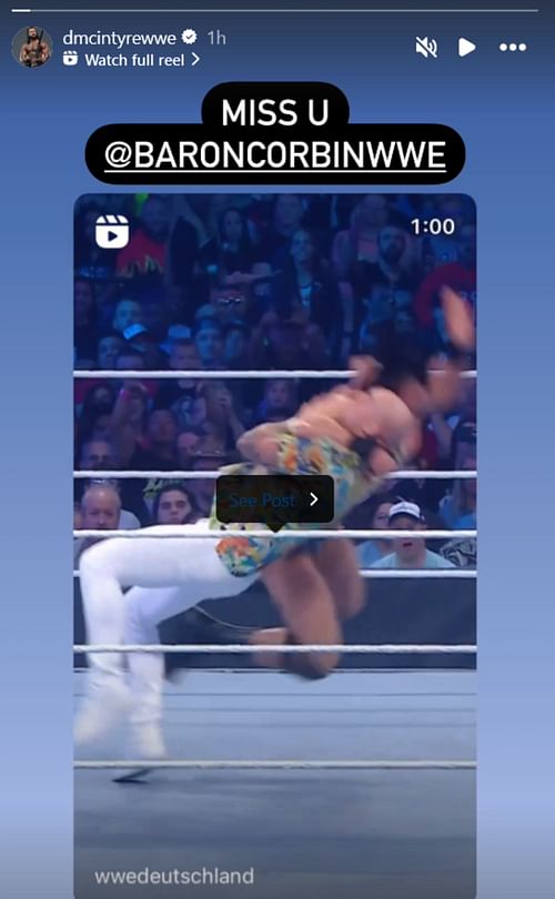 Screenshot of Drew McIntyre's post on Instagram Stories