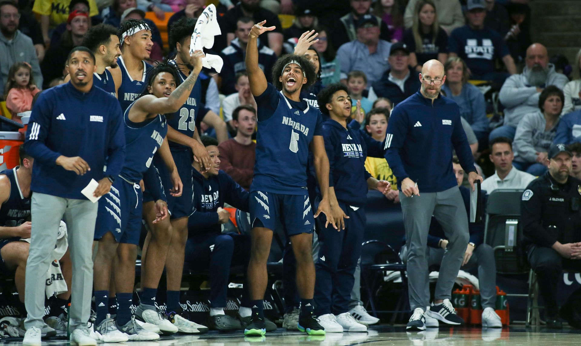 Nevada Wolf Pack bench | Nevada v Utah State