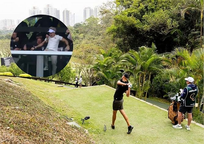 Watch: Fan falls off chair trying to catch Adrian Meronk’s birdie ball at LIV Golf Hong Kong