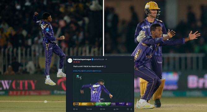 [Watch] Akeal Hosein becomes 6th player to take a hat-trick in PSL