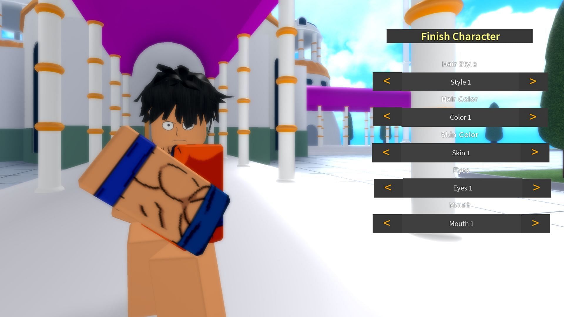 Character creation in Anime Rifts (Image via Roblox)