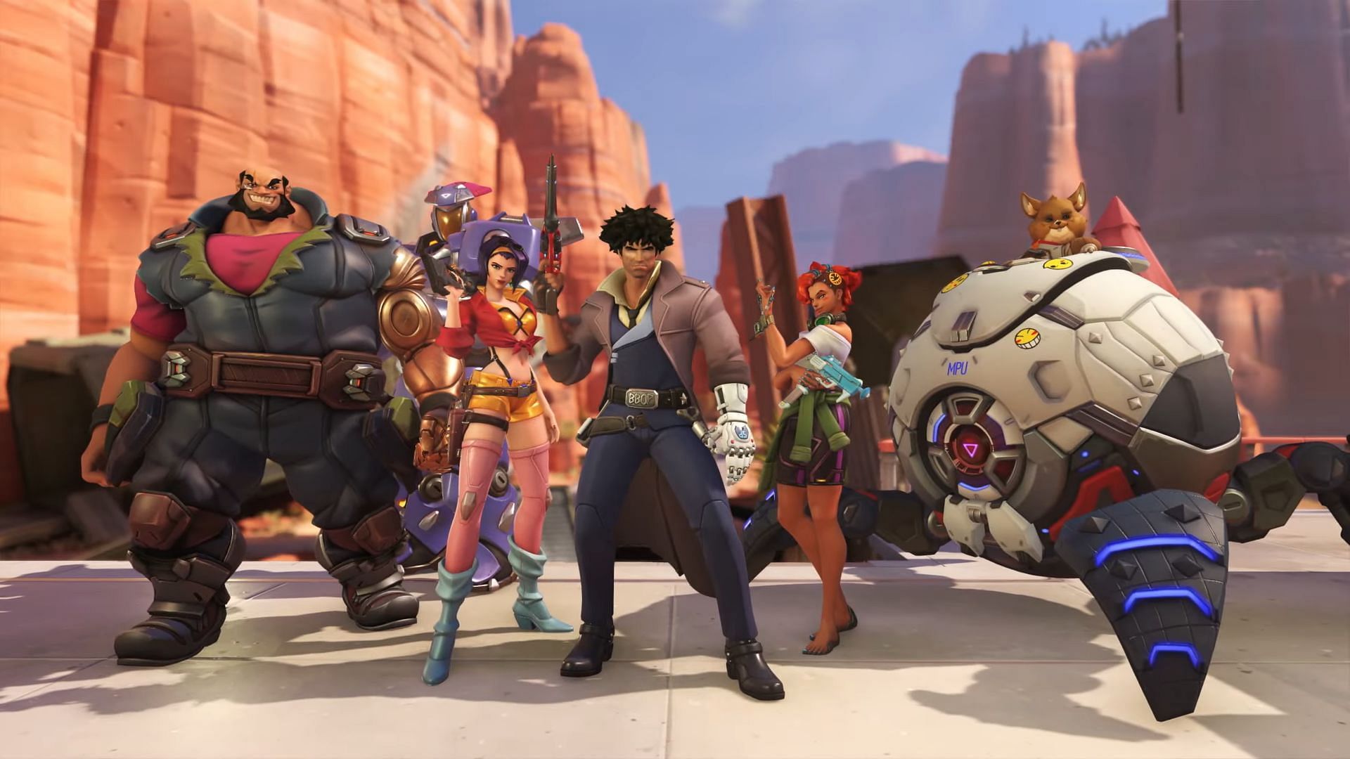 All skins available in the Overwatch 2 Cowboy Bebop collaboration (Image via Blizzard Entertainment)