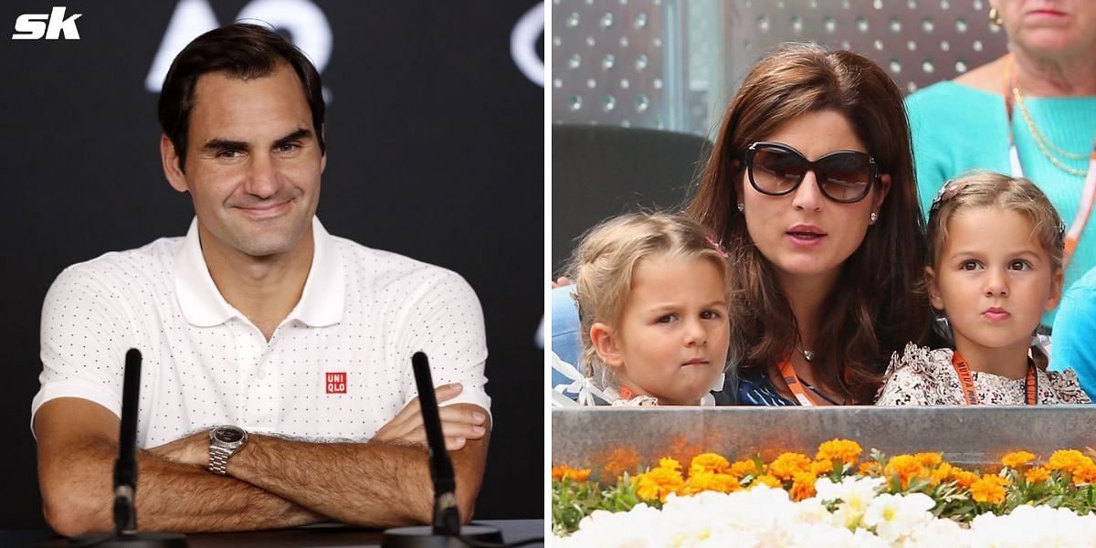 Roger Federer, his wife Mirka and their two daughters