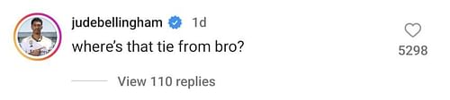 Jude Bellingham trolls Declan Rice over his tie.