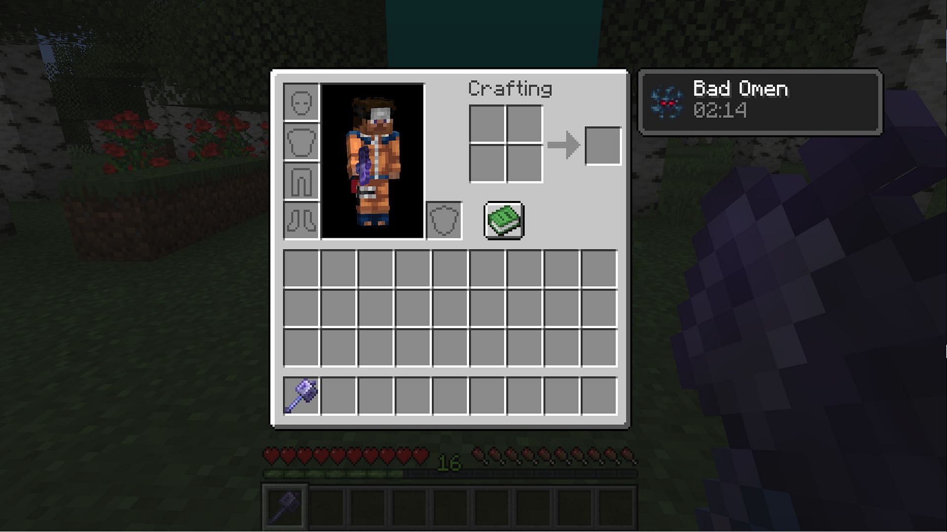 The bad omen status effect is required to get the wind burst enchantment. (Image via Mojang)