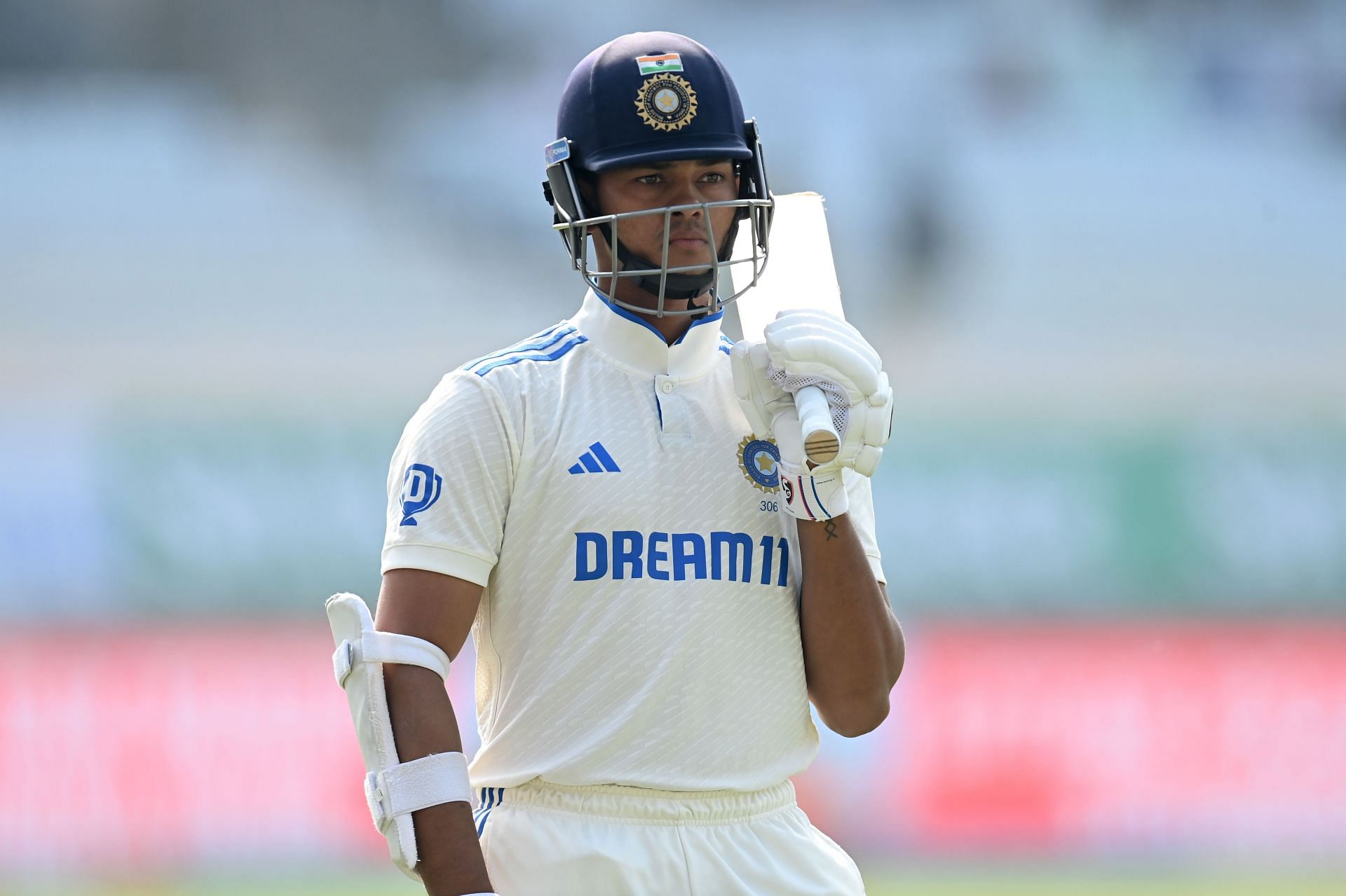 Yashasvi Jaiswal bats: India v England - 4th Test Match: Day Four