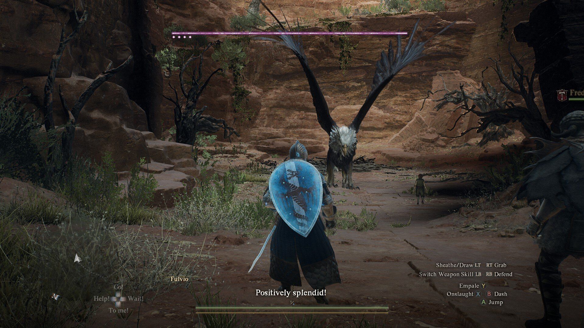 Taking on the Griffin in Dragon&#039;s Dogma 2 (Image via Capcom)