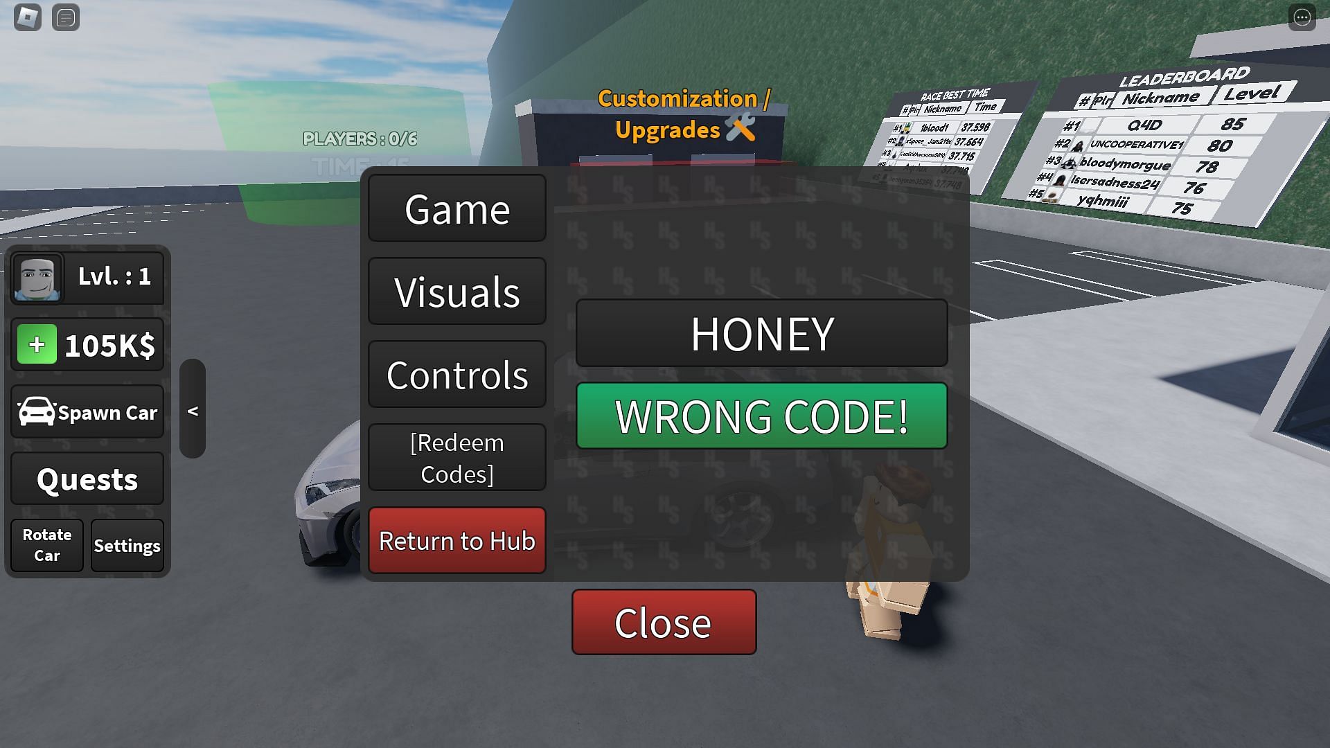 Troubleshooting codes for Highway Syndicate (Image via Roblox)