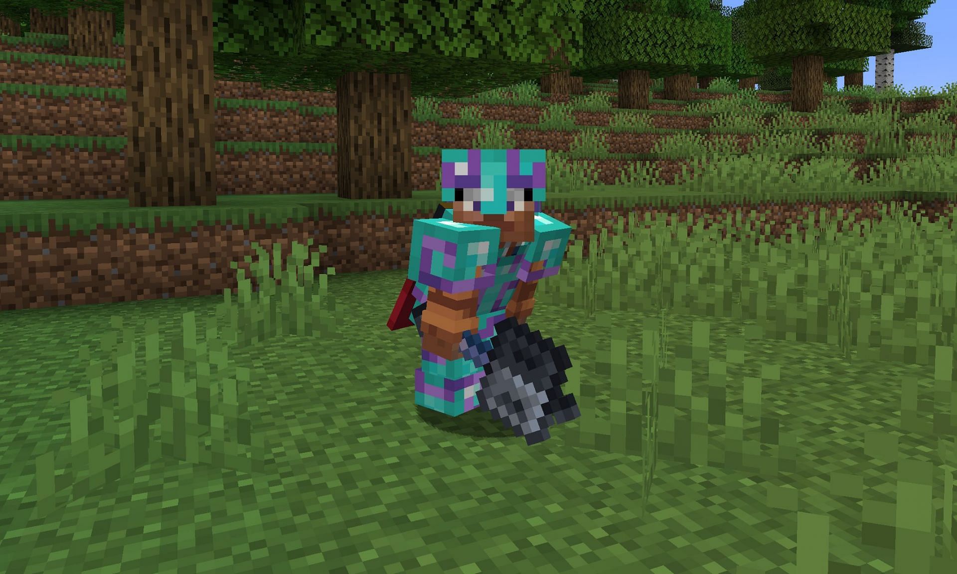 The new mace weapon is a good reason to visit trial chambers, along with new trims. (Image via Mojang)