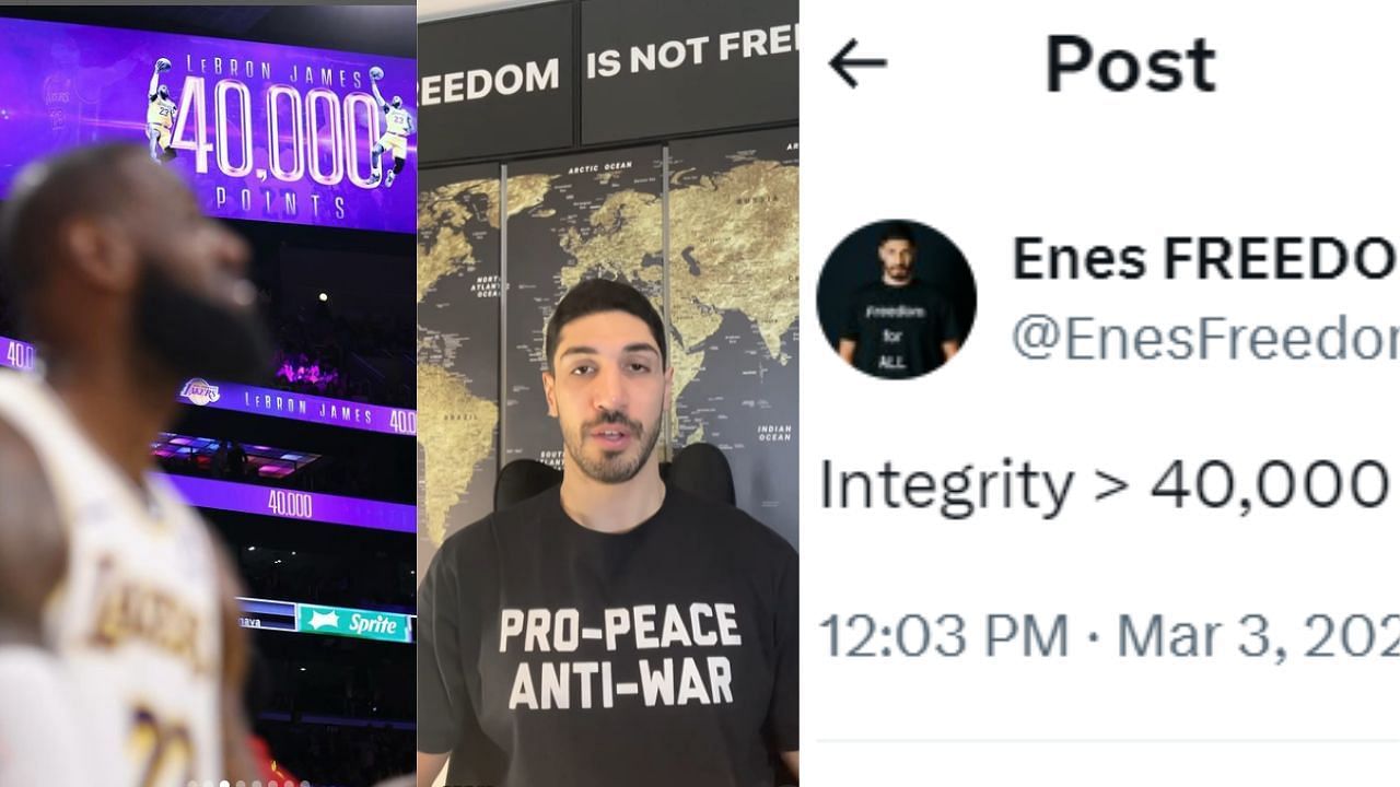 Former NBA player Enes Freedom blasted LeBron James after the LA Lakers superstar reached a historic milestone on Saturday.