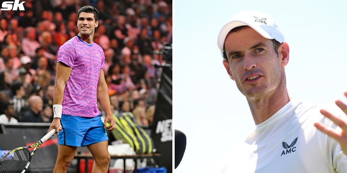 Carlos Alcaraz (L) and Andy Murray (R)