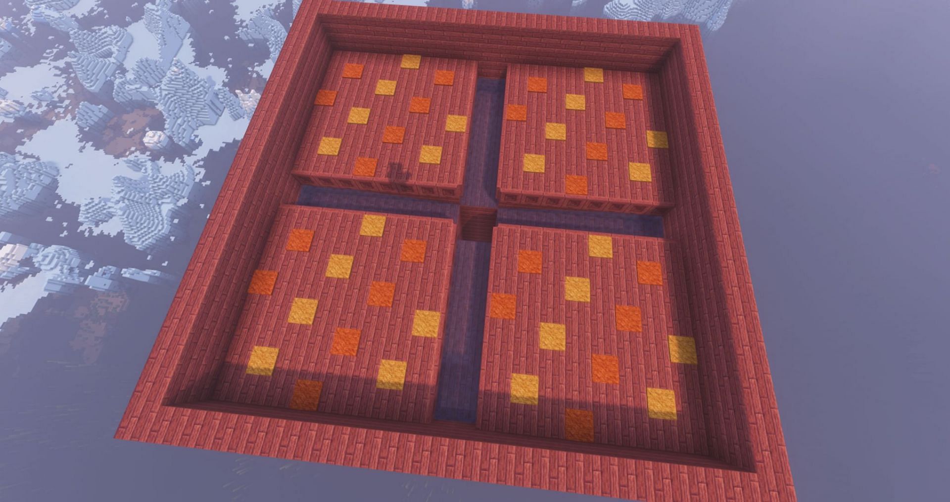 The carpeted spawn platform (Image via Mojang)