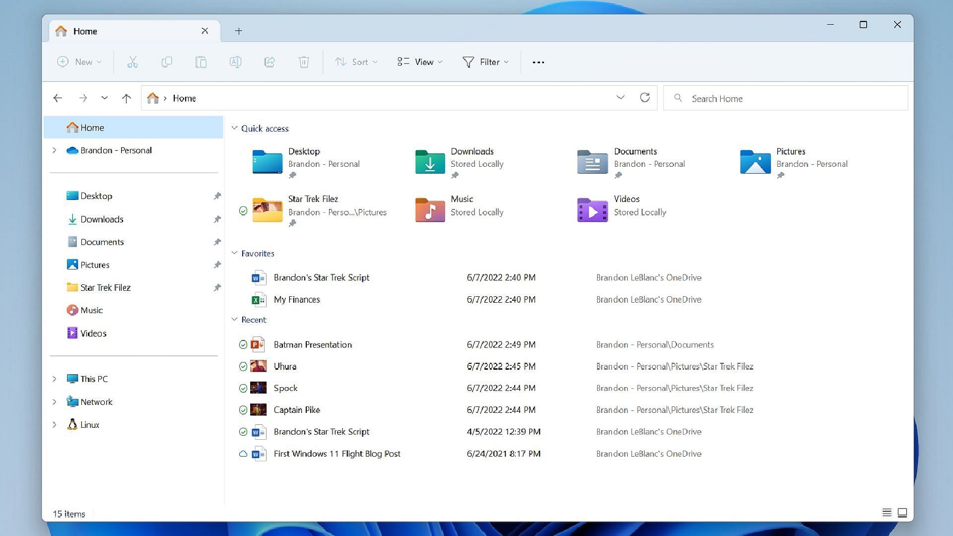 Windows File Explorer with tabs (Image via Microsoft)