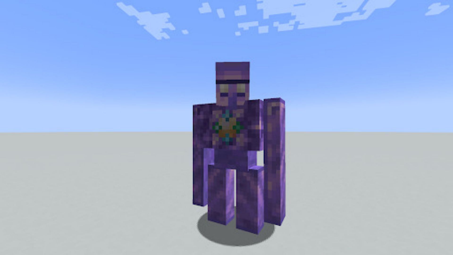 A crystalline golem Minecraft mob in the Amethyst Imbuement mod (Image via Fzzyhmstrs/Modrinth)