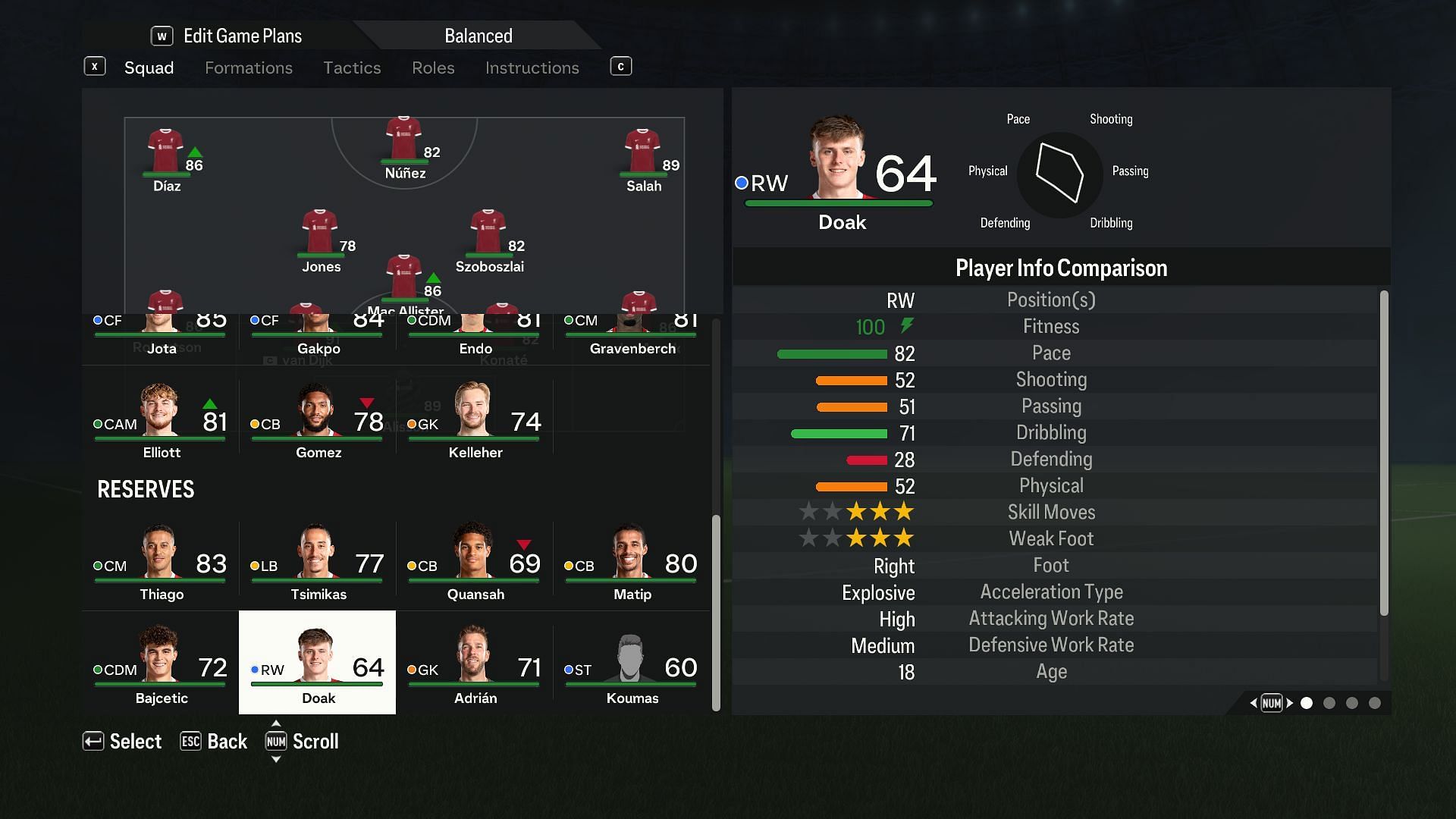 Ben Doak in EA FC 24 (Image via EA Sports)