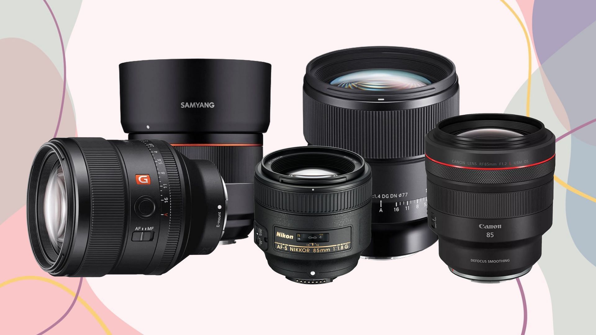 5 best 85mm lenses in 2024 (Image via Sony, Canon, Sigma, Nikon, Samyang)
