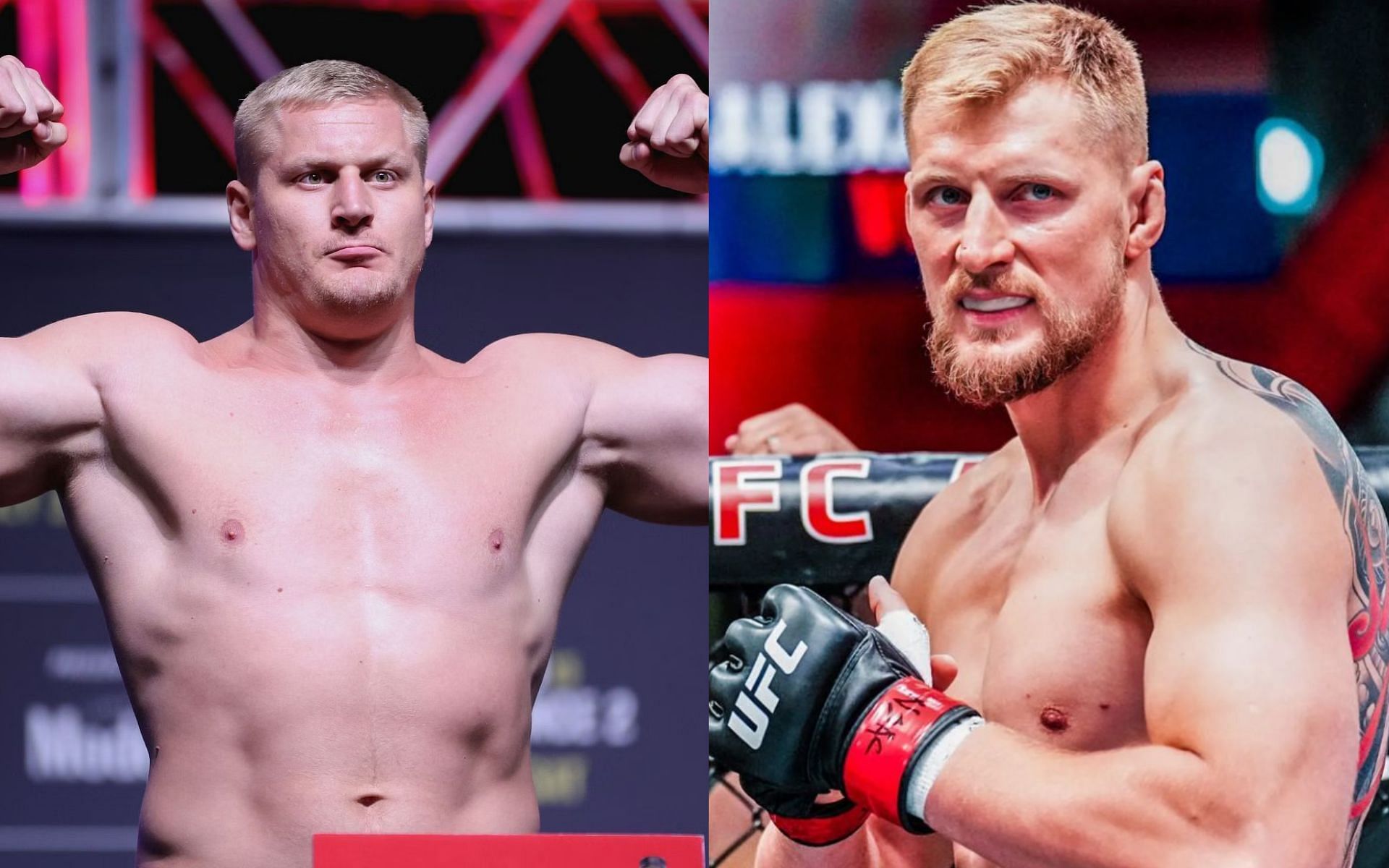 Sergei Pavlovich (left) and Alexander Volkov (right) did not know about their fight at UFC Saudi Arabia, according to reports [Images Courtesy: @GettyImages, @volkov_alex on Instagram]