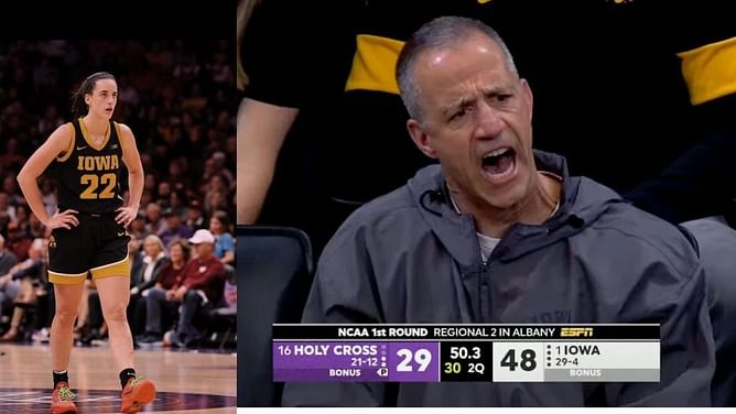 $3.1M NIL-valued Caitlin Clark shares hilariously heated moment with dad during intense matchup against Holy Cross - “Stop”