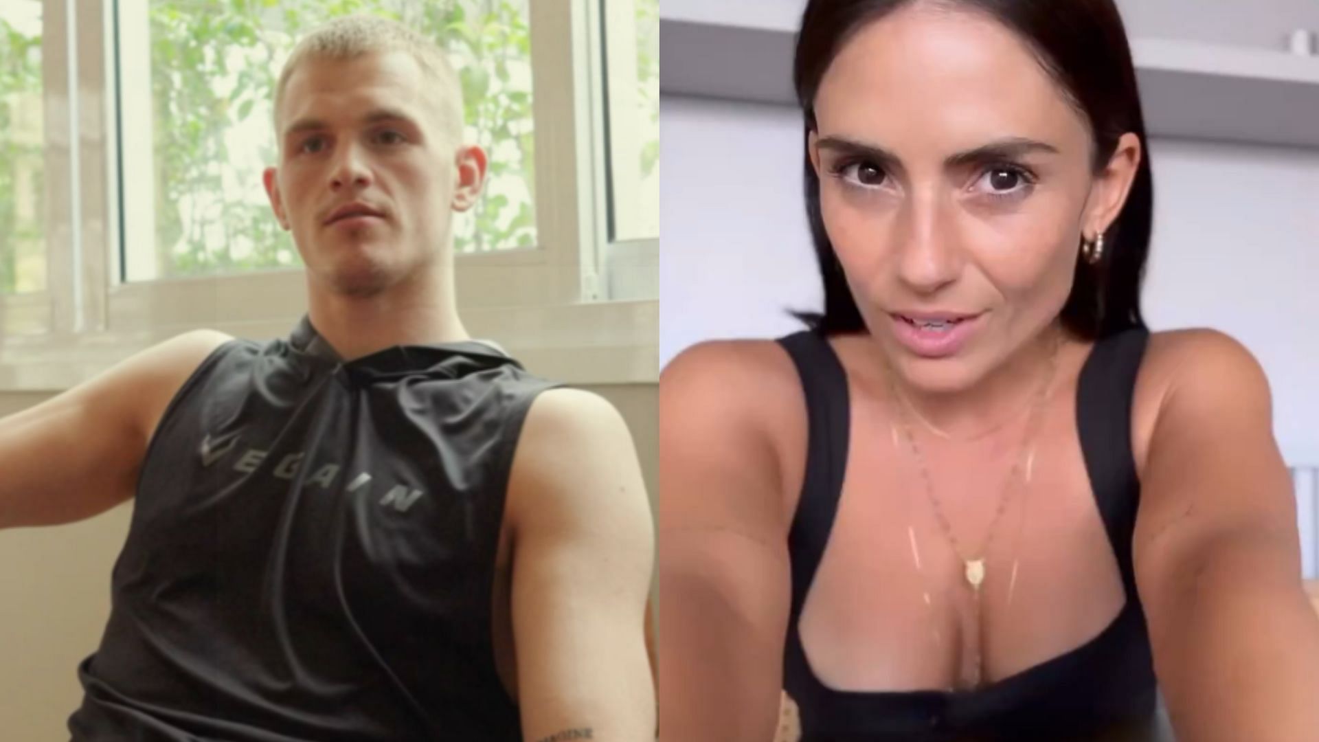 UFC veteran criticizes Ian Garry (left) and his wife Layla Anna-Lee (right) [Images courtesy of @iangarry on Instagram]