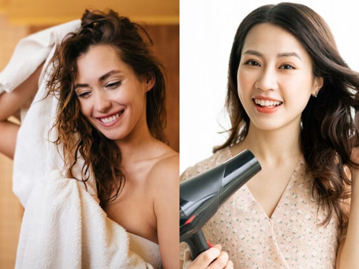 Air drying vs Blow drying (Image via freepik.com)