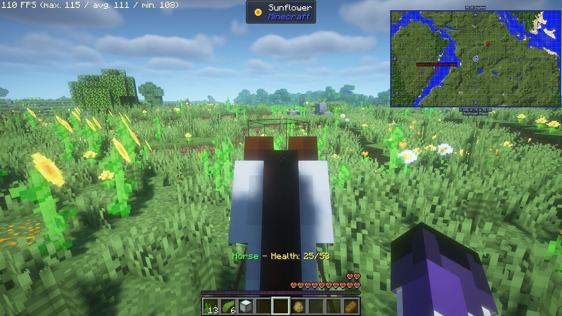 The textures for hearts are changed to look like saddles (Image via Mojang)