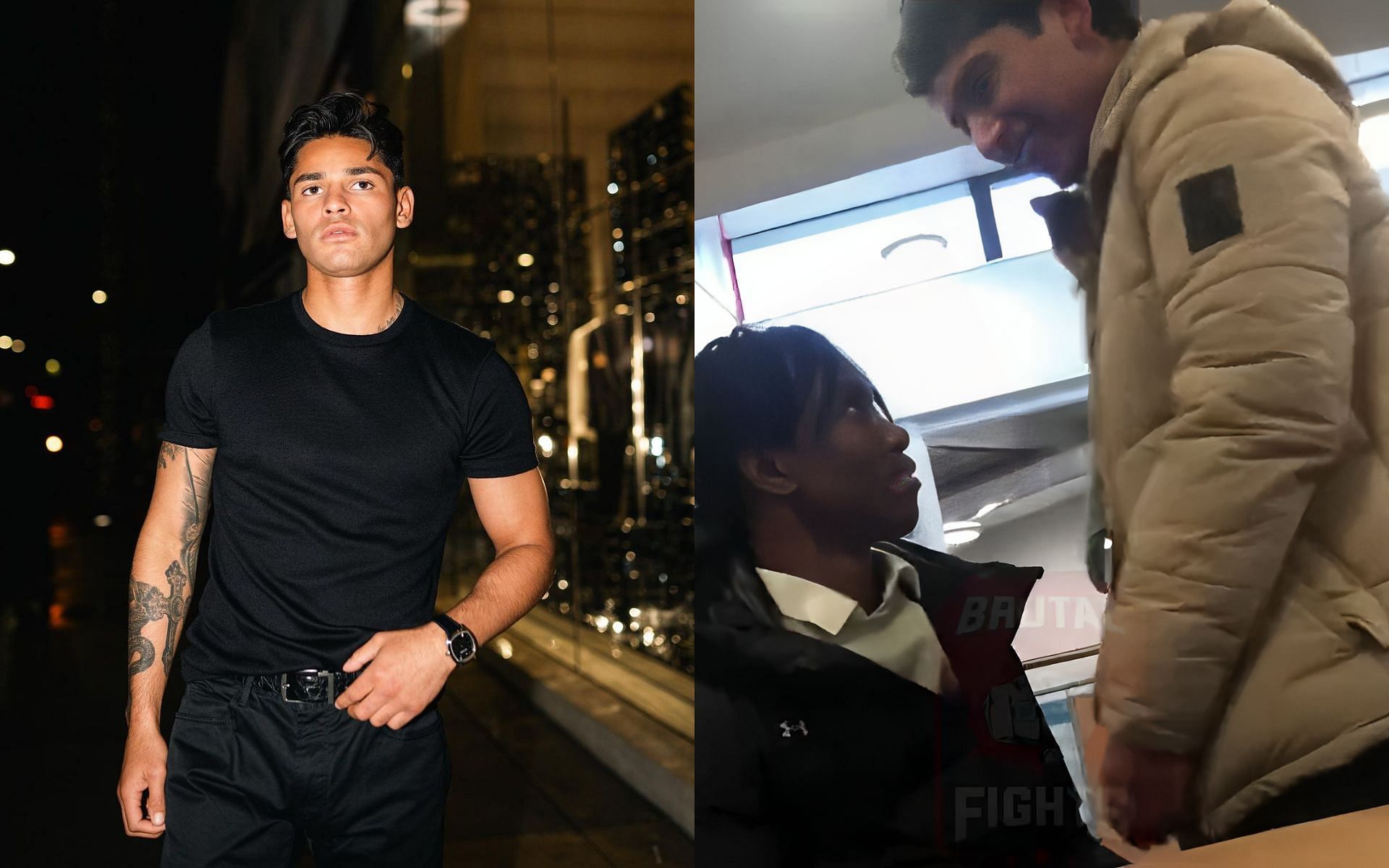 Ryan Garcia (left) expresses sympathy for the student being bullied (right) [Images courtesy: @kingryan on Instagram and @brutalfightz on X]