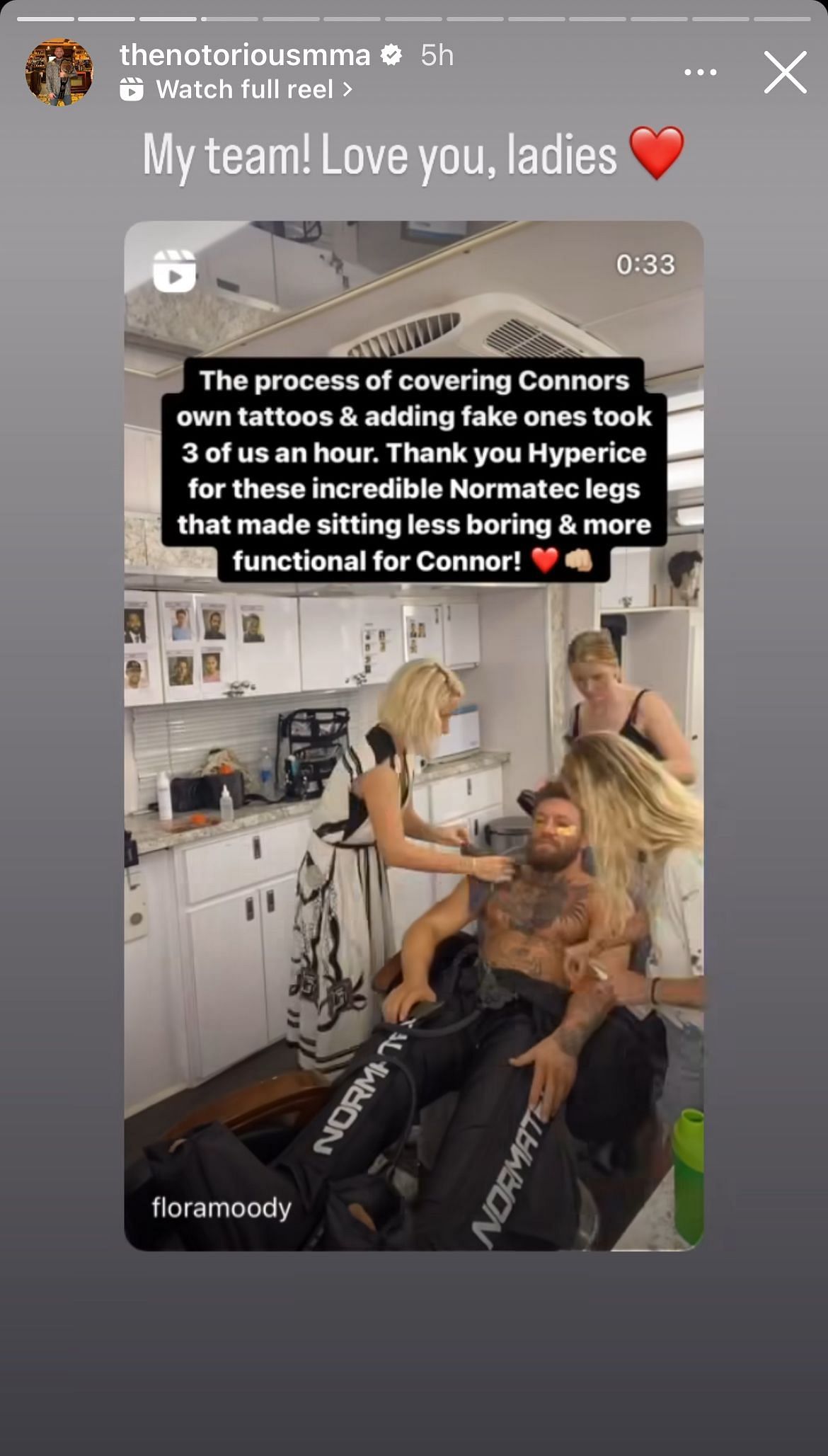 McGregor&rsquo;s Instagram story