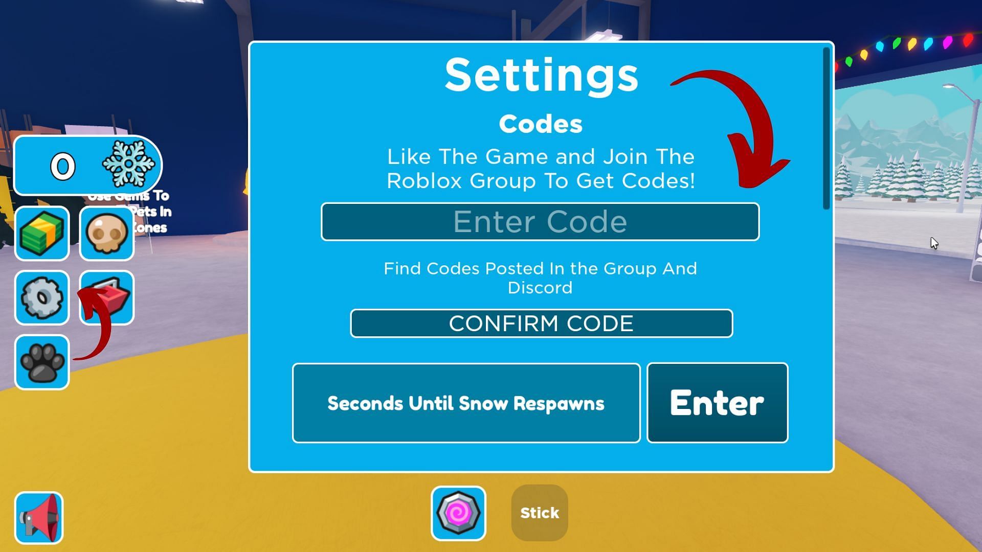 Redeem the latest codes in Snow Plow Simulator (Image via Roblox)