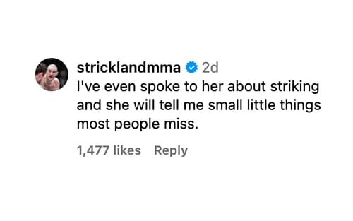 Strickland responds to Laura Sanko's post